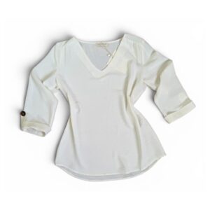 Blusa blanca de manga francesa